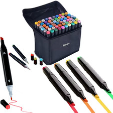 60 Colors Art Markers Pens, Dual Tips Alcohol Markers Permanent Sketch Markers