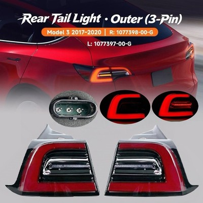 For 2017-2020 Tesla Model 3 2020-2021 Model Y Outer Tail Light Left Right 3Pin