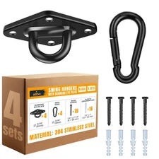 Diamond Plate 2650lbs Swing Hangers 4 PCS - Heavy Duty Ceiling Mount Hooks wi...