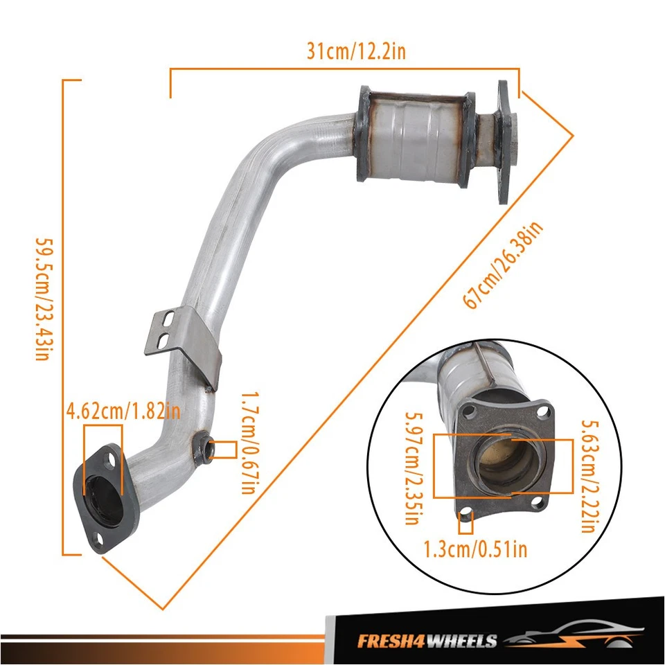 Convertidor catalítico de 2,0 L ajuste directo para Ford Escort/Mercury Tracer 1997-2002 Foto 3 de 4