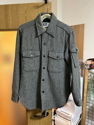 Engineered Garments Wool Herringbone Shirt Jacket Grey XS