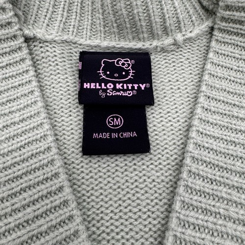 Hello Kitty Cardigan Sweater Green Size S Embroidered Mushroom Hot Topic Sanrio - Picture 9 of 13