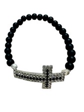 Beaded Cross Stretch Bracelet
