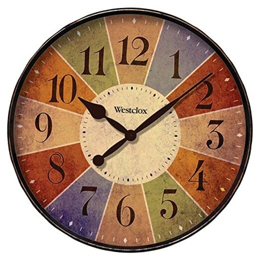 32897 Wall Clock for Home Decor Style, Bright and Colorful Country Rustic