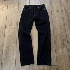 VINTAGE 90s Levis 501 Student Overdyed Denim Black Jeans Fits 28x30.5