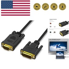 Active DVI-D to VGA, DVI-D 24 1 to VGA 6 Feet Cable Male to Male Gold-Plated ...
