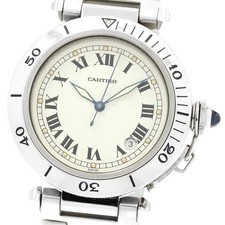 CARTIER PASHA W31005H3 38mm SS Automatic White Dial Date Watch #C403 6