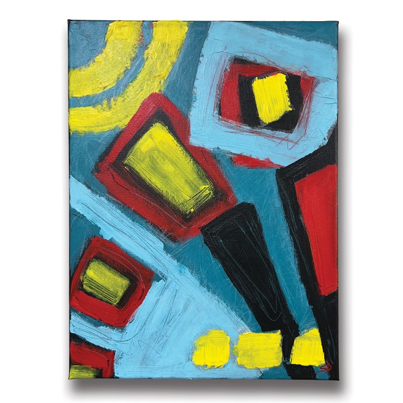 Original Geometric Abstract Painting | 12x16 Acrylic on Canvas Wall Decor