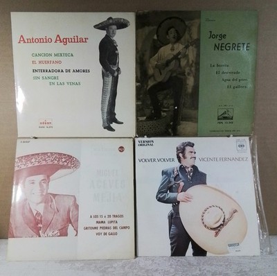 Lote Vinilos México 3 Ep +Single J.Negrete M.Aceves Vicente Fernández vintage