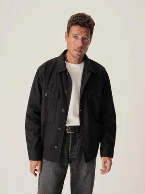 Buck Mason Black Omaha Flyweight HBT P-43 Fatigue Jacket Medium Retail $228