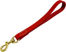 Leather Short Dog Leash 13 Inch Short Dog Traffic Lead Leash for Small Medium La