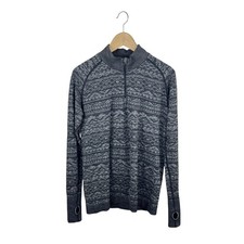 Lululemon Rest Less 1/4 Zip Pullover Heathered Black Print 12