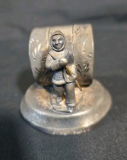 Antique 19th Century Meriden Silver Co. Eskimo Hunter Napkin Ring Holder 220