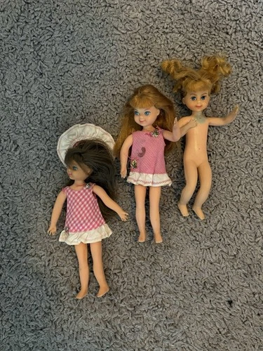 Tutti Buffy Vintage Barbie Doll Mattel Bendy Body 5” Figures Hat TLC