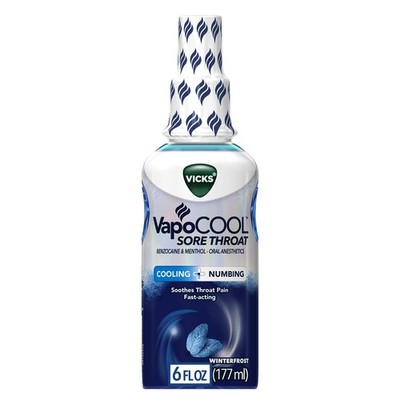 Vicks VapoCOOL Sore Throat Spray, Powerful 6 Fl Oz (Pack of 1)