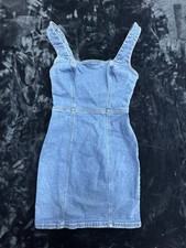 Urban outfitters Square Neck Denim Jean Button Mini Dress Small BDG