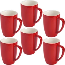 Homedge Porcelain Mug Set, 16 Ounces Cup for Tea, Latte, Mocha, Hot Chocolate, S