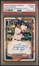 2024 BOWMAN CHROME CHROME ROOKIE AUTOGRAPH EVAN CARTER ROOKIE SUPERFRACTOR 1/1