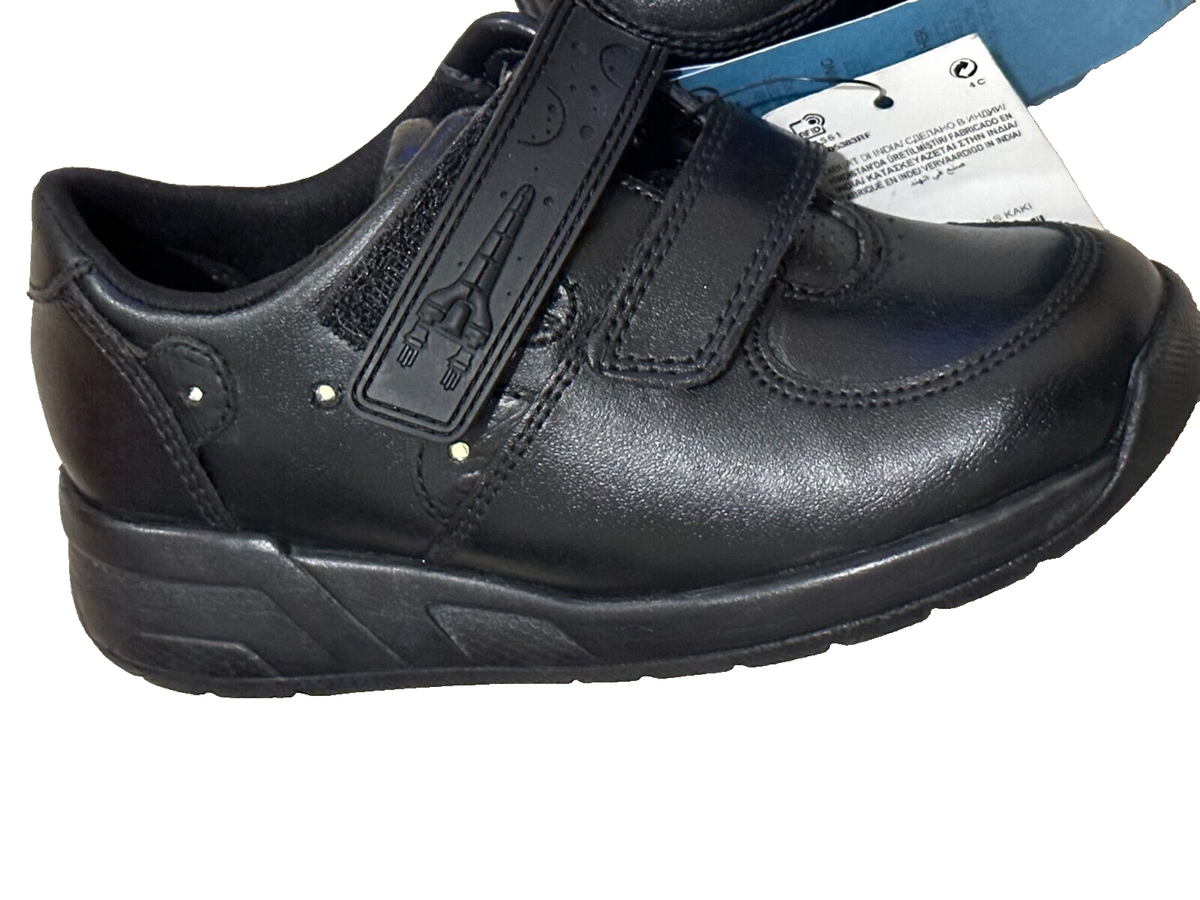 Boys Touch Fasten, Scuff Resistant Very Strong Leather School Shoe