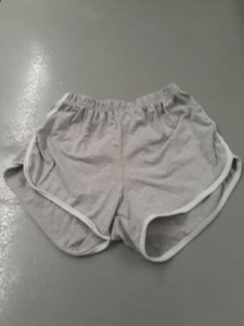 Girls light gray shorts with white trim sz M