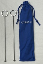Drink Stirrers Metal 2-PACK CIROC Vodka Silver Circle Swizzle Sticks (SH4)