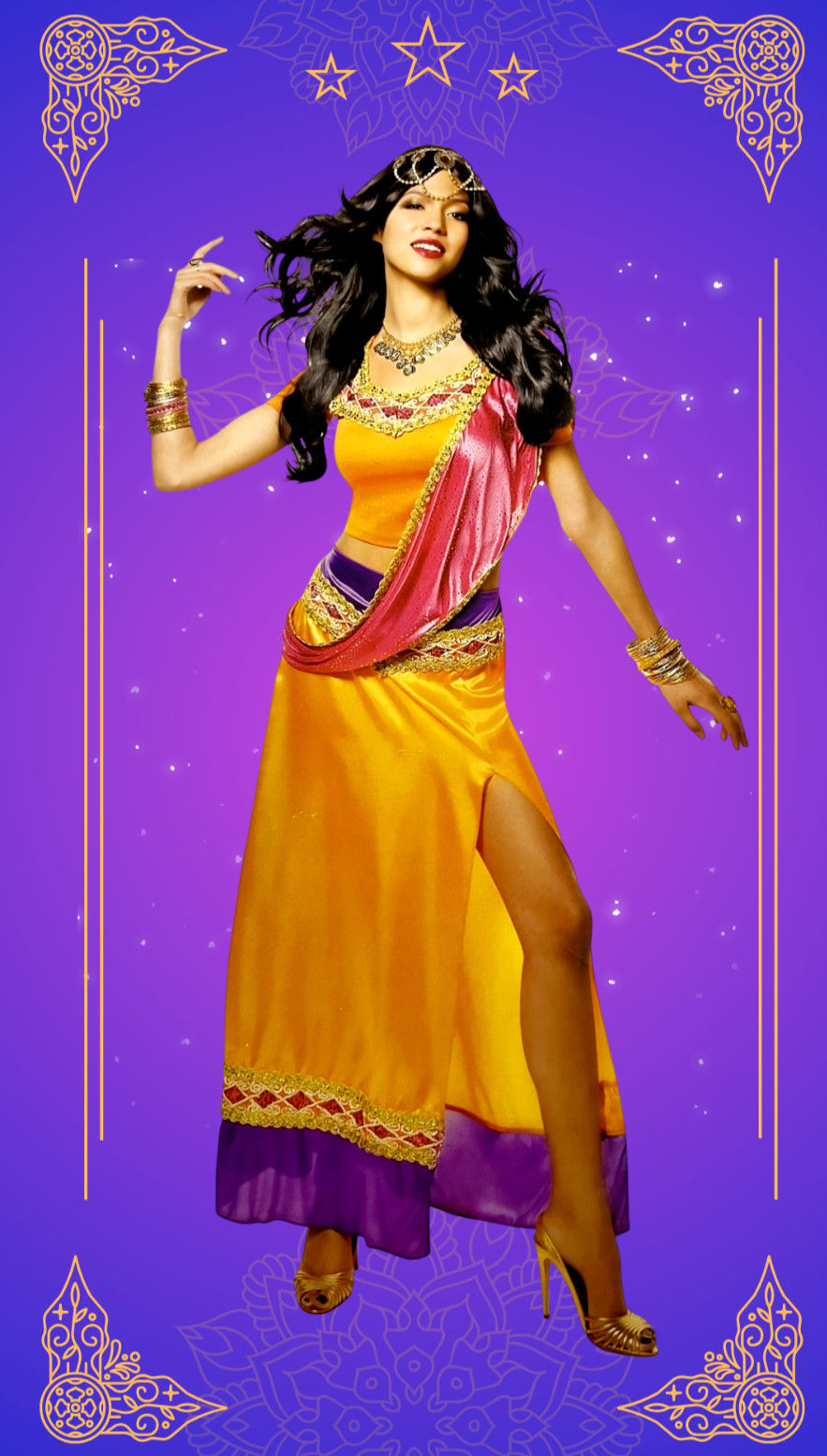 Disfraz de diosa hindú indio Bombay Bollywood - Damas pequeño (4-6)