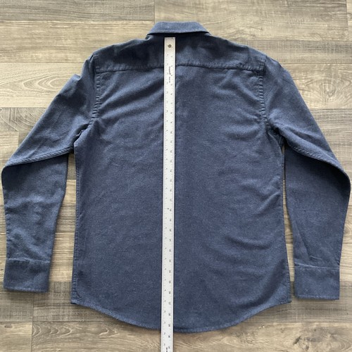 UNTUCKit Flannel Button Up Shirt Size Men's LARGE Slim Fit Blue 100% Cotton - Picture 8 of 11