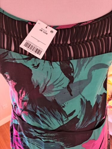 BNWT NEXT Miss N Green Pink Black Maxi Long Sleeveless Dress Size 16 T Tall - Picture 5 of 8