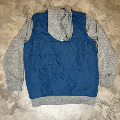 RVCA Puffer Fleece Quilted Jacket Youth Boys Size XL Blue & Gray Hooded Outdoor - Picture 3 of 8