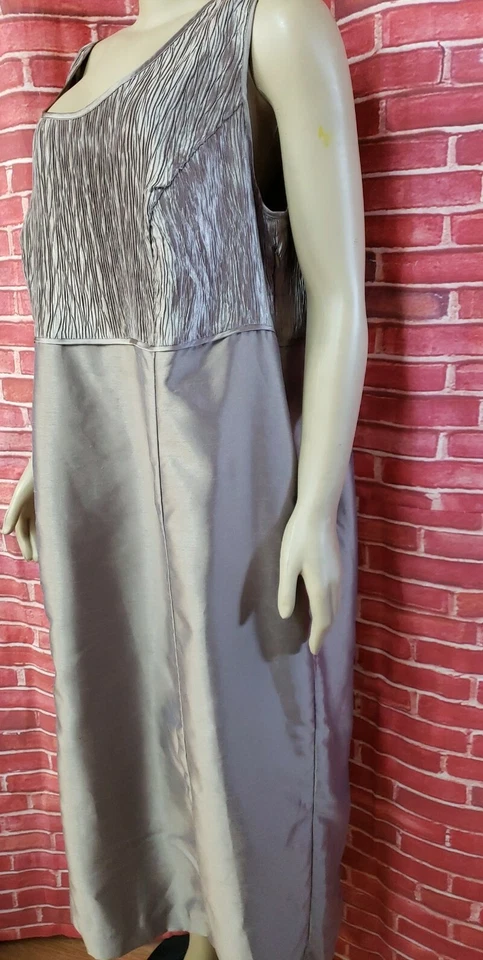 Vestido para mujer Le Bos bronceado metálico talla 20W sin mangas #CB8 Foto 4 de 4