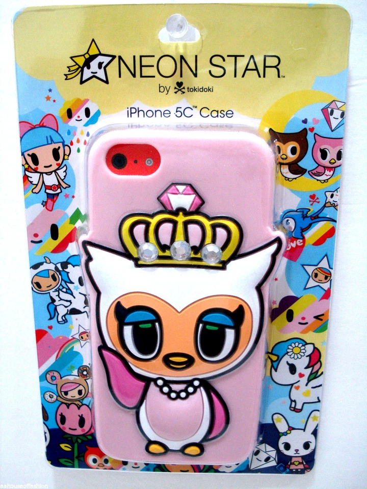 Neon Star byTokidoki Fancy Owl Case iPhone 5C Case Crown Pink Loungefly New Foto 2 de 4