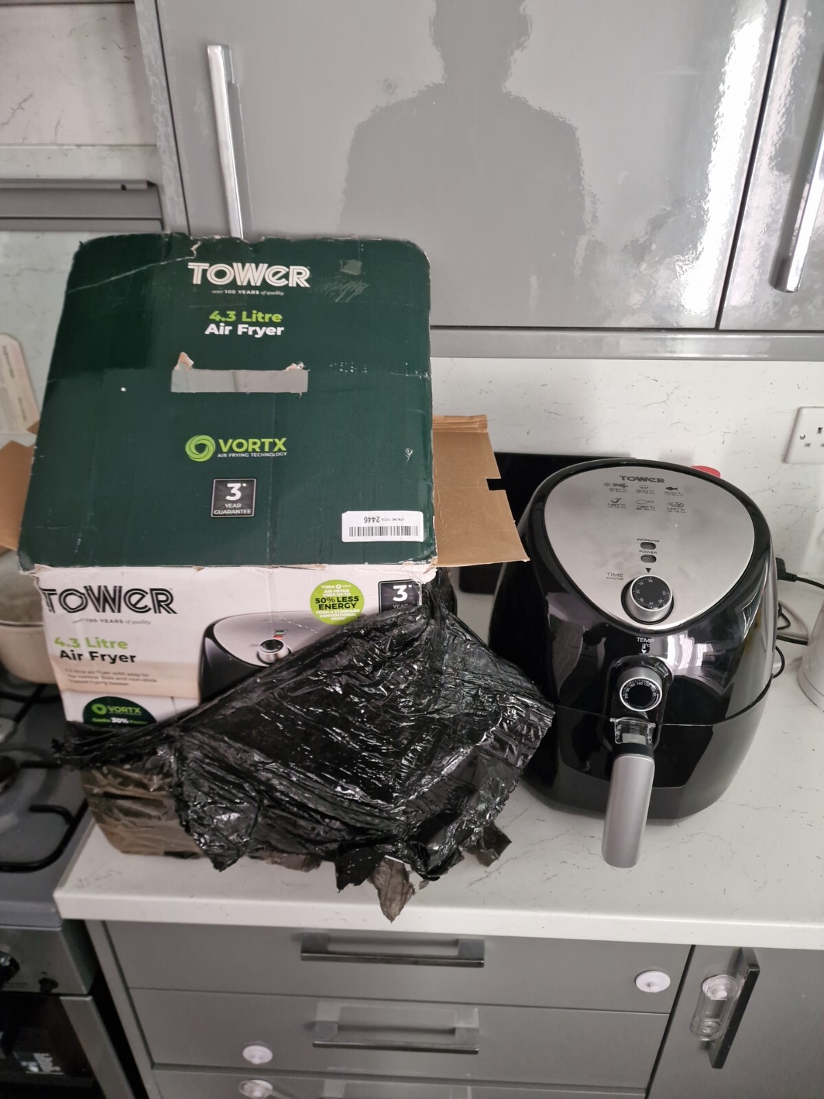 Tower Air Fryer 1500W 4.3L Manual T17021RG in Rose Gold New Item Box