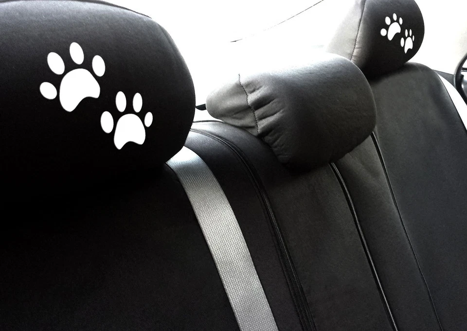 Juego de fundas de asiento de coche con patas blancas bordadas fundas de reposacabezas regalo para KIA Foto 4 de 4