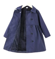 Coat for girls size 6 Year Old. Regan Sleeves, Double Breasted, Color Blue. New