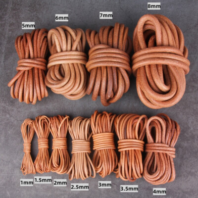 Round Cow Leather Cord Lace Rope Weave String for Necklace Bracelet Bag 16FT