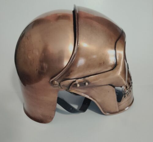 Medieval Knight Skull Armour Helmet Copper Finish Reenactment LARP Replica