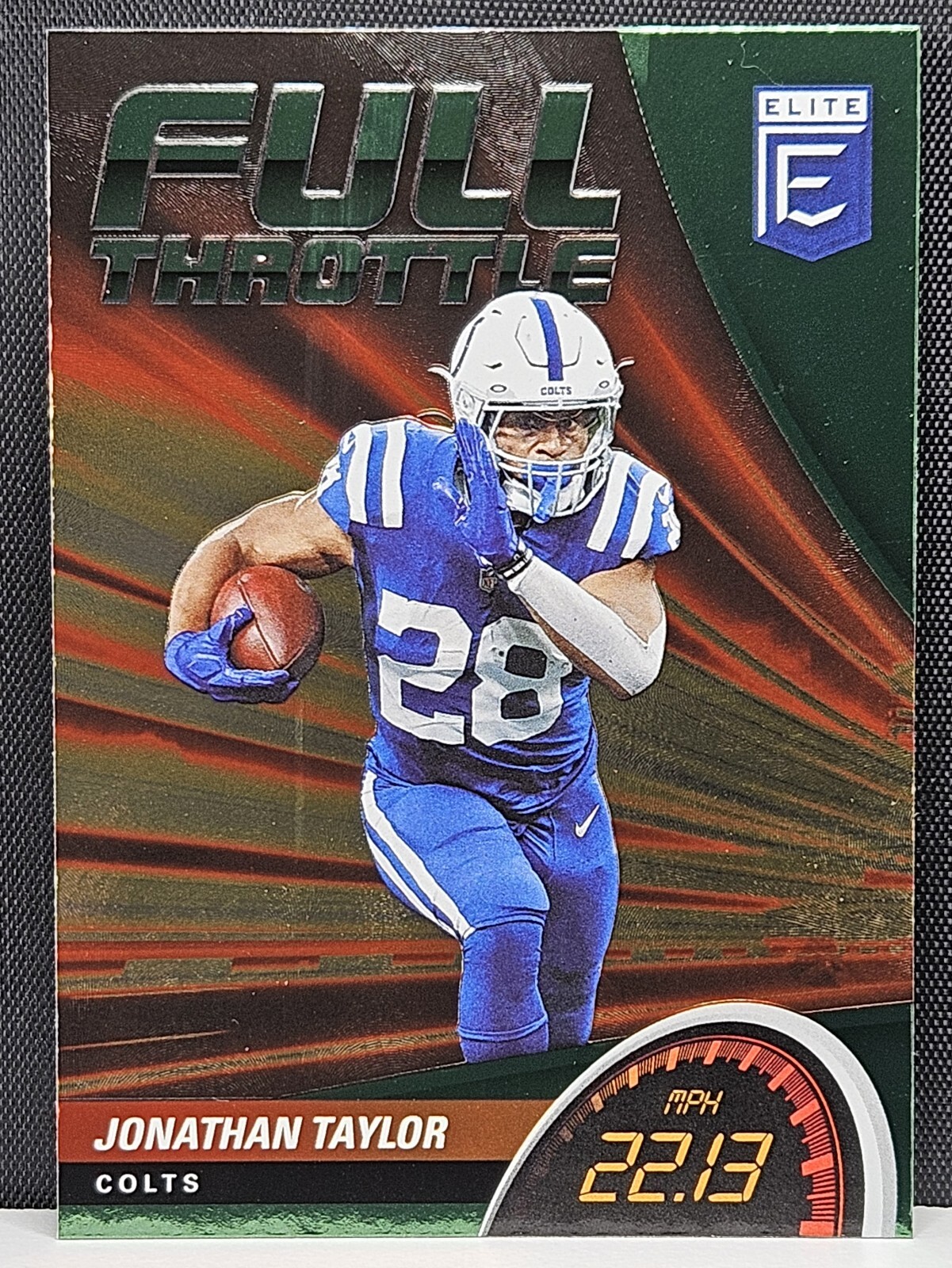 2022 Panini Donruss Elite Jonathan Taylor # FT1 Full Throttle Green Parallel
