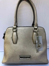 Marc New York by Andrew Marc Women's Faux Leather Sholder Bag Gold Color