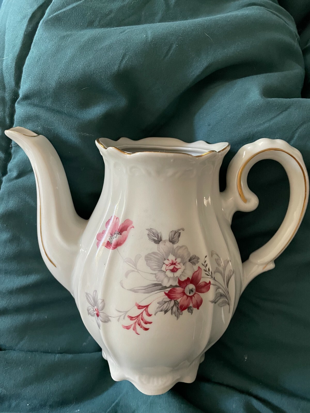 Vintage Floral Tea Pot Marked "IJB Germany US Zone" Historically