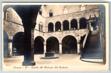 RPPC Firenze Florence Italy Cortile Del Palazzo Del Podesta Real Photo Postcard