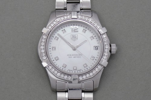 Tag Heuer Aquaracer Diamond Bezel &Dial 32mm WAF1313 Box Papers 6-Month Warranty - Picture 23 of 24