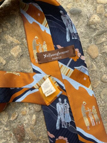 Vintage 1980's Yves Saint Laurent Neckties Lot of 2 Patterned Silk - Picture 4 of 10