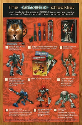 2003 LEGO Bionicle Checklist Print Ad/Poster Toothbrush Toy Figure