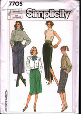 7705 Vintage Simplicity SEWING Pattern 1980s Misses Straight Skirt UNCUT OOP 10
