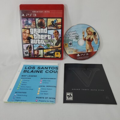 Grand Theft Auto V GTA 5 - Complete W/ Map -Sony PlayStation 3 PS3