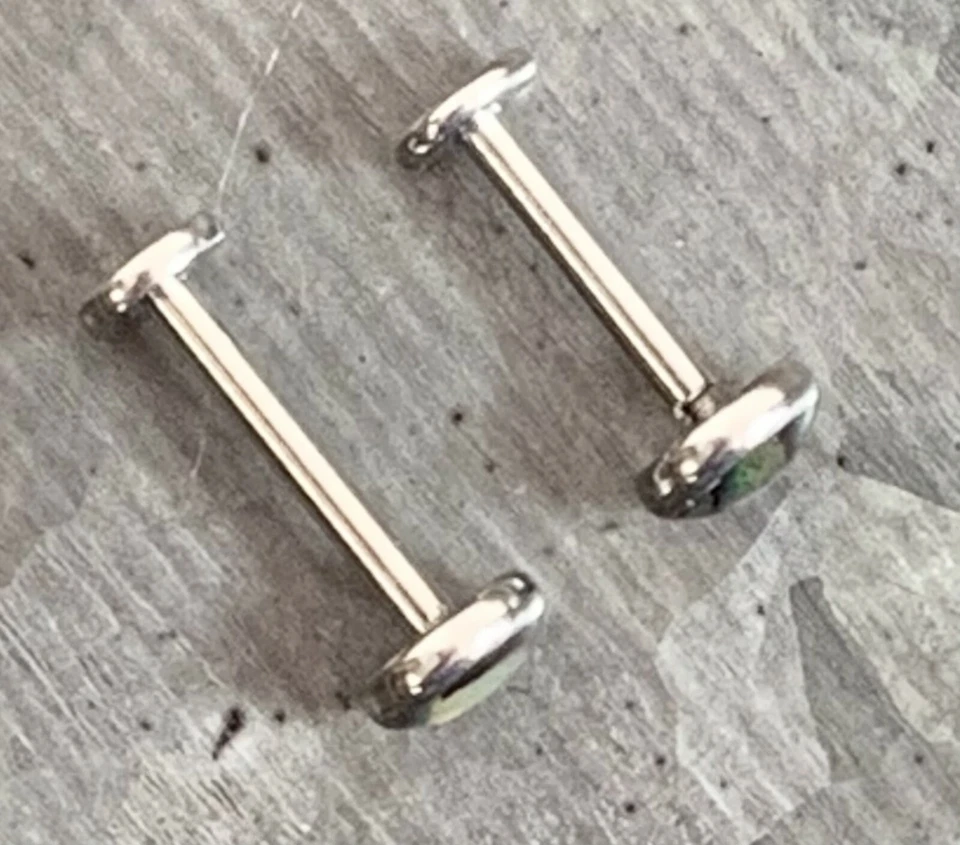 1 pieza Carcasa de Abulón 16g Labret Perno Roscado Internamente Monroe 316L Acero Quirúrgico Foto 4 de 4