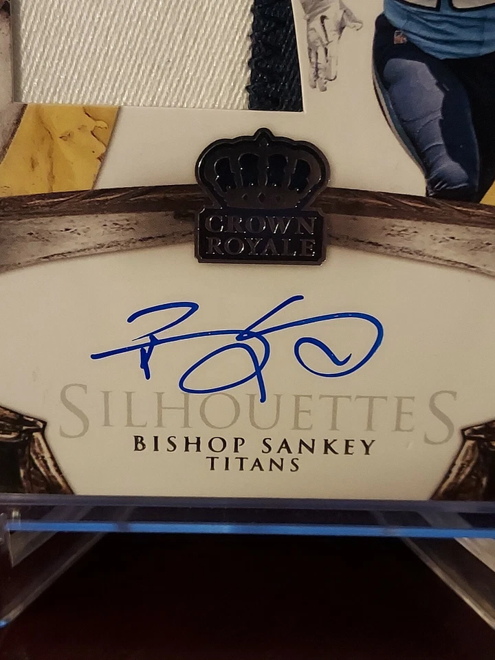 2014 Panini Crown Royale Silhouettes RPS #174/199 Bishop Sankey Rookie Auto RC - Image 3 of 4