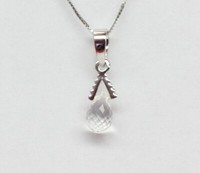 Edler 2,25 Carat WeißTopas AnhäNger 925 Silber Collier Kette Top WeißEr Topas