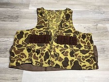 Vintage 80s 90s Hunting Vest Duck Camo Shooting Game Pouch Men  s XL