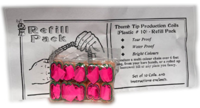 PLASTIC THUMB TIP COILS 10 Set Magic Trick Mini Mouth Production Pack Streamer 